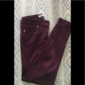 Burgundy ankle skinny pants
